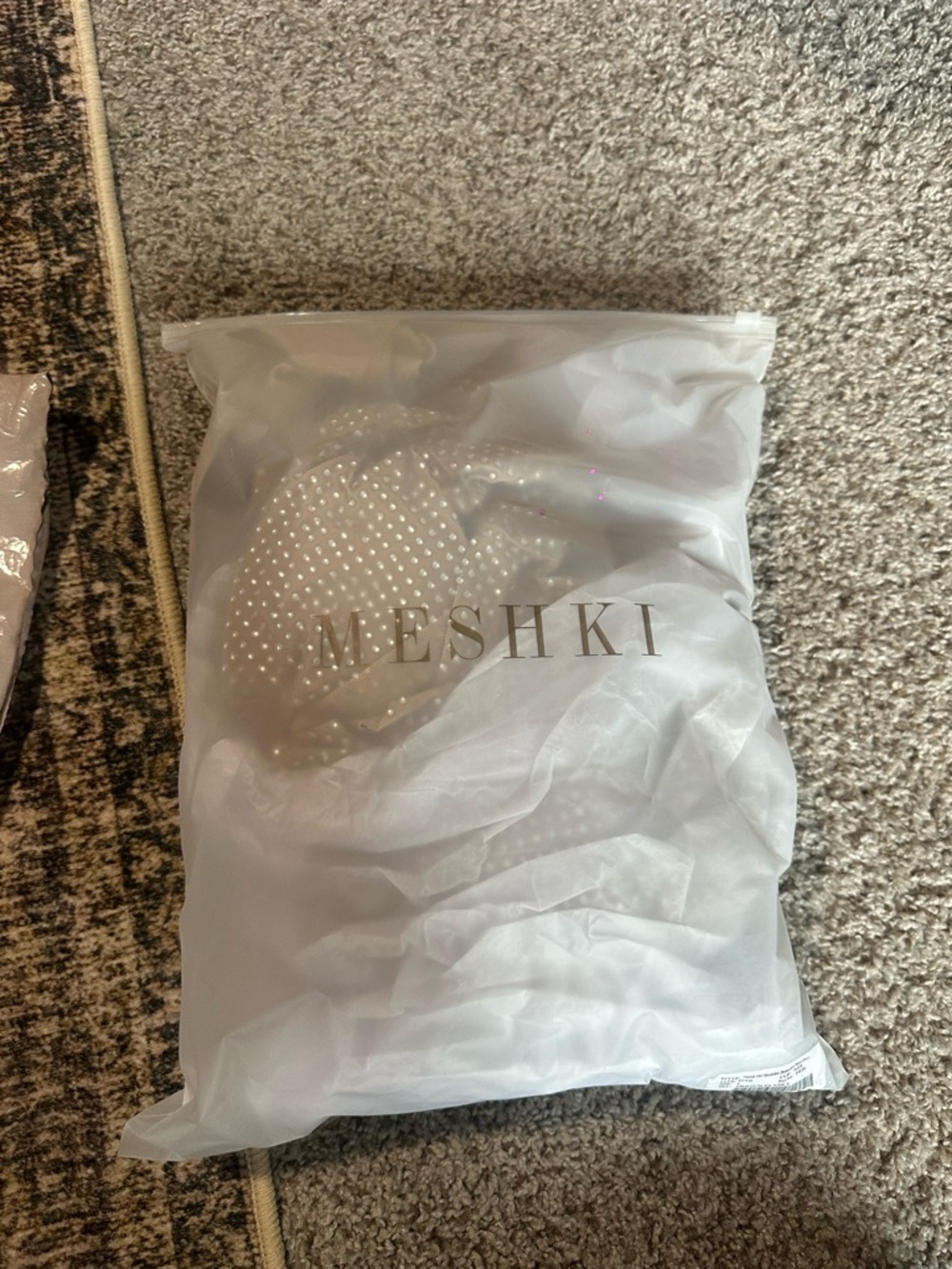 Meshki Marcel Off Shoulder Diamante Maxi Dress Nude - Picture 8 of 11
